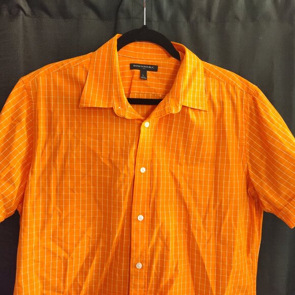 Banana‎ Republic Button Down Polo Short Sleeve Shirt Size Large - Picture 2 of 7